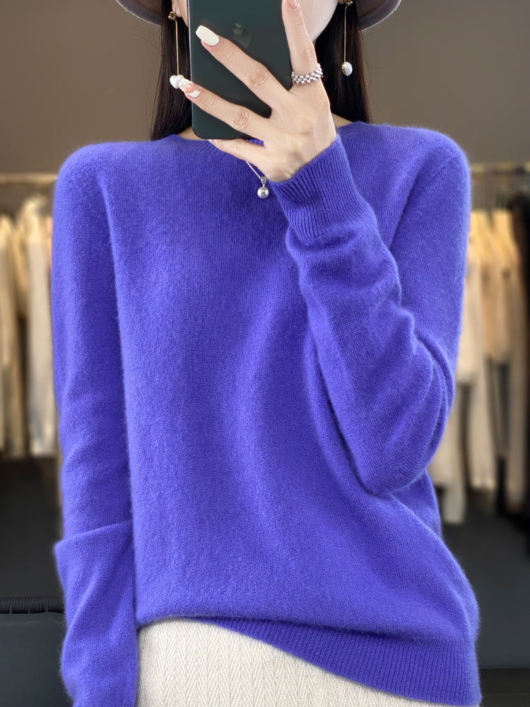 Anette | Cozy Cotton Sweater – Blue Violet