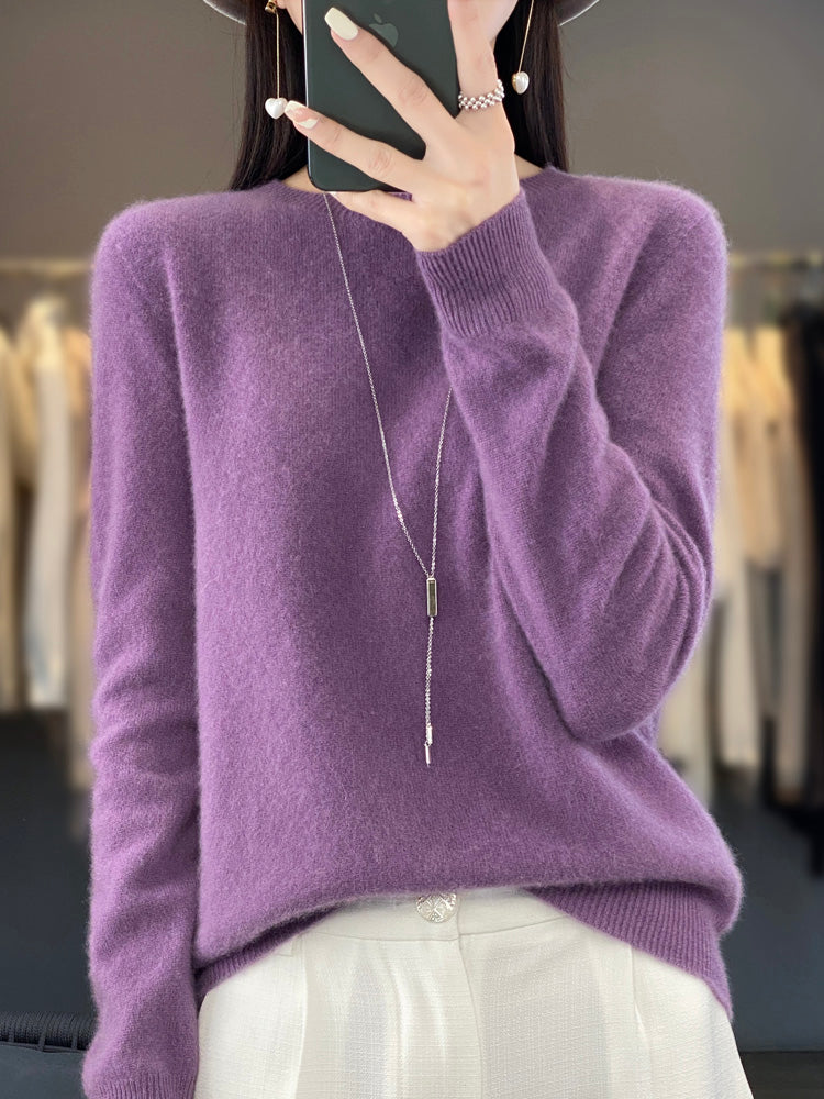 Anette | Cozy Cotton Sweater – Violet