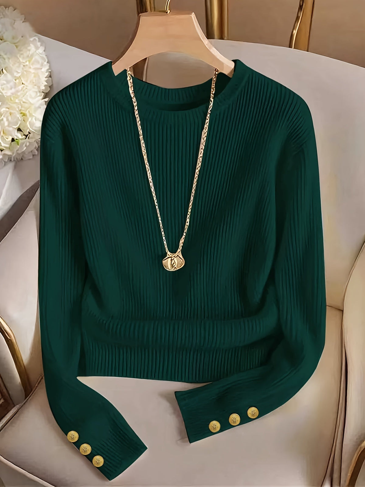 Adelaide | Refined Ribbed Sweater – Green