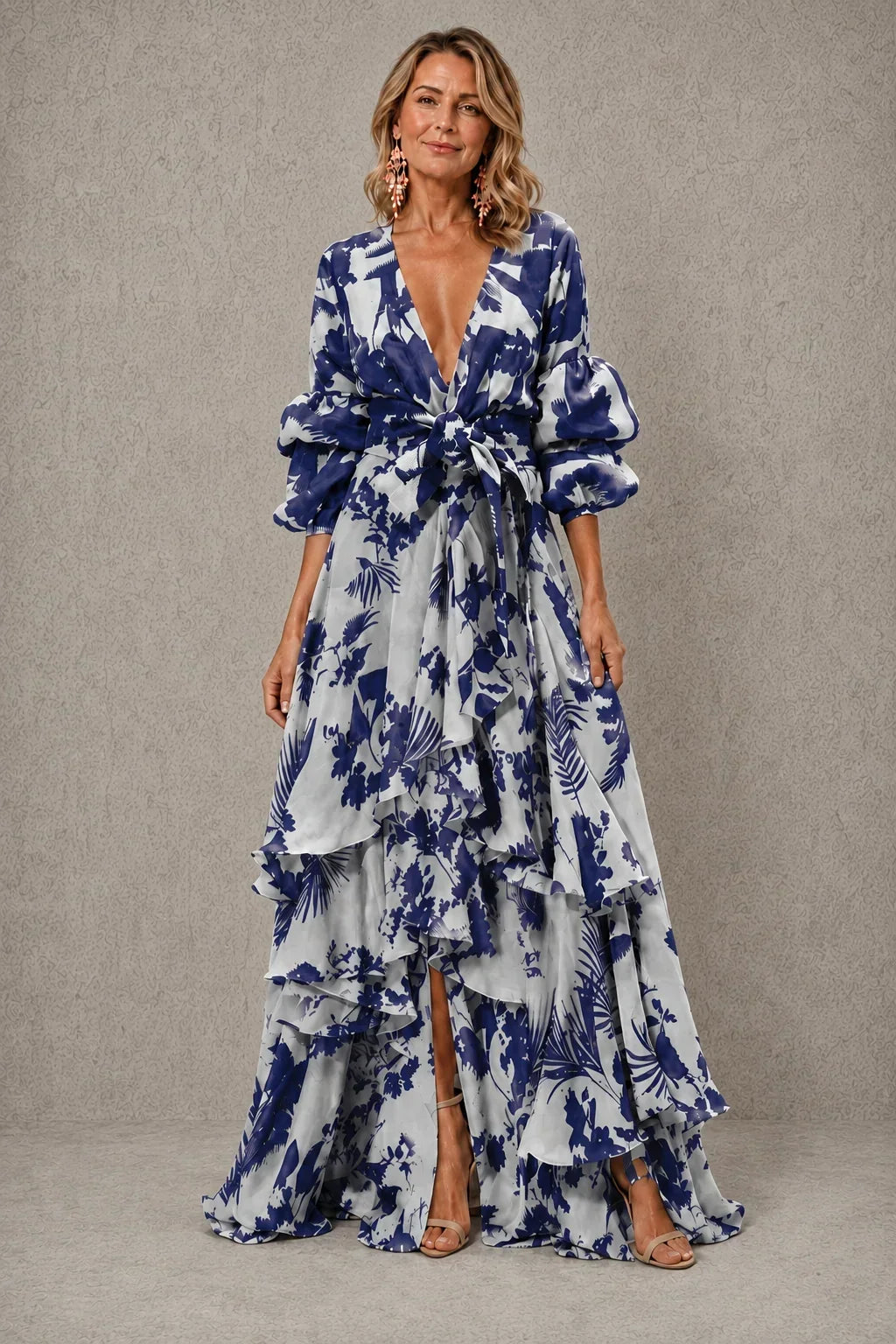 Victoria | Tiered Bow Belt – Blue