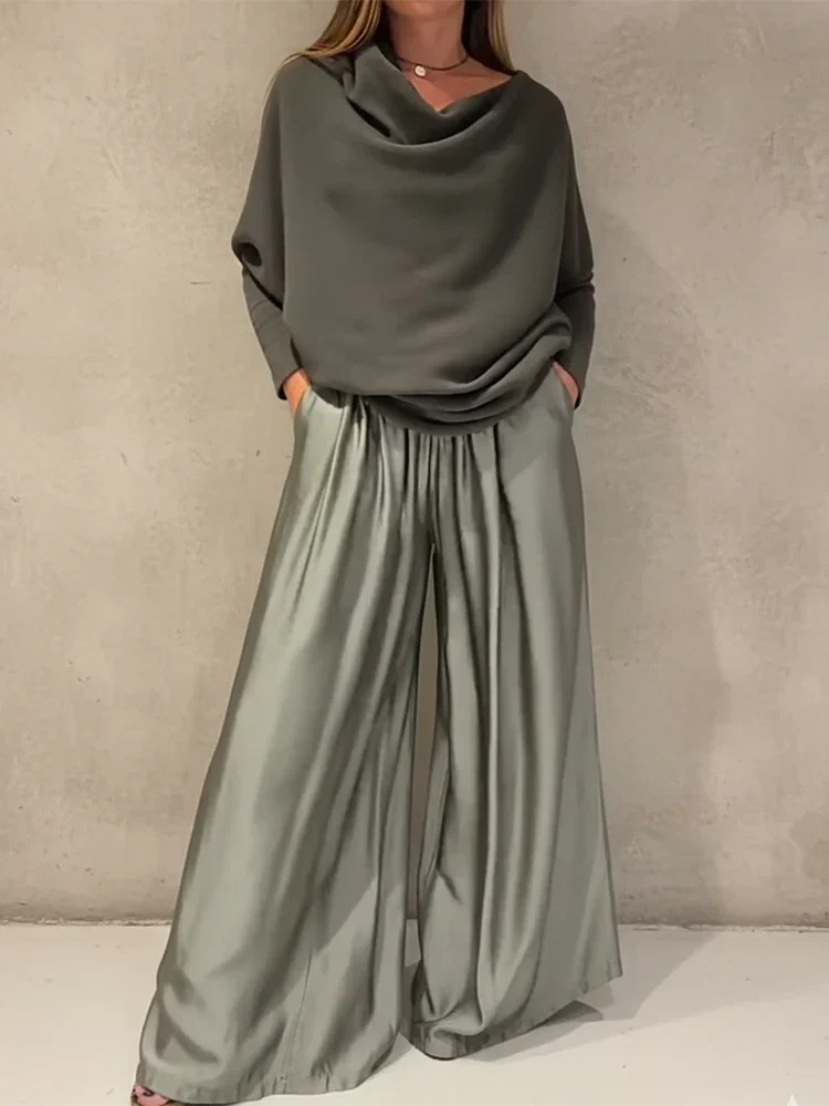 Aria | Off-Shoulder Two-Piece Set – Green
