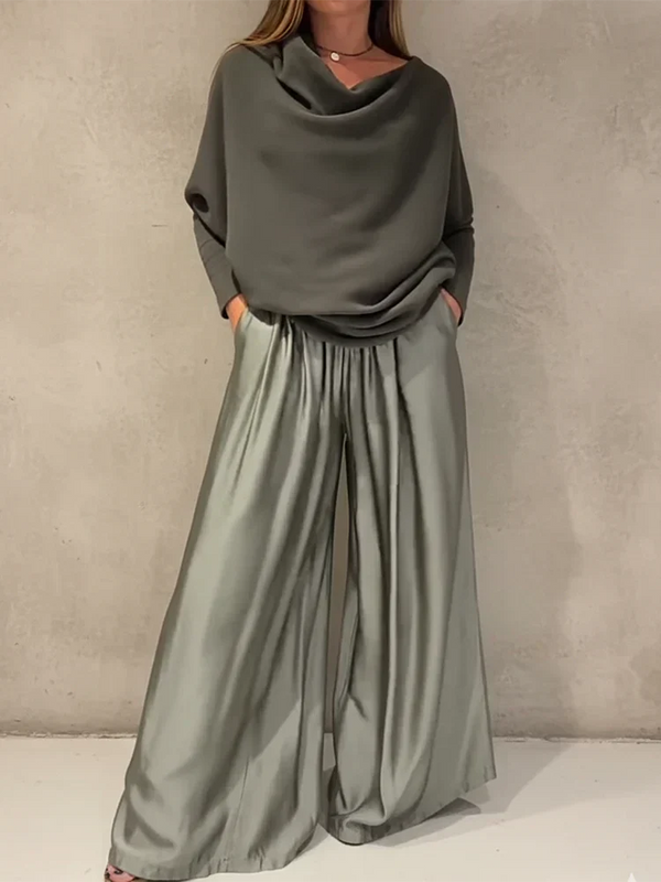 Aria | Off-Shoulder Two-Piece Set – Green