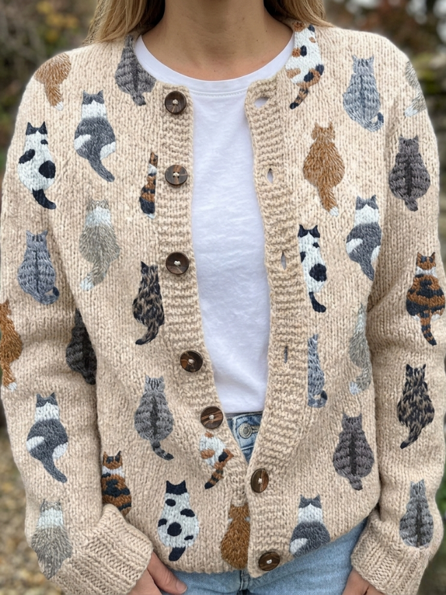 Charlotte | Elegant Comfort Cardigan – Beige Cardigan