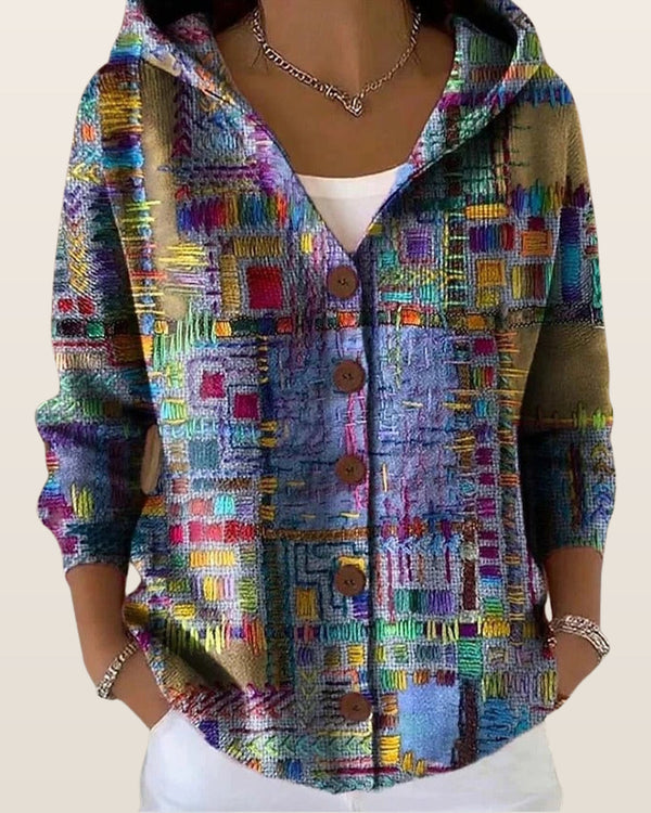 Grace | Button Hooded Sweater