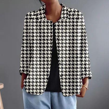 Hyacintha | Houndstooth Blouse – Black and White