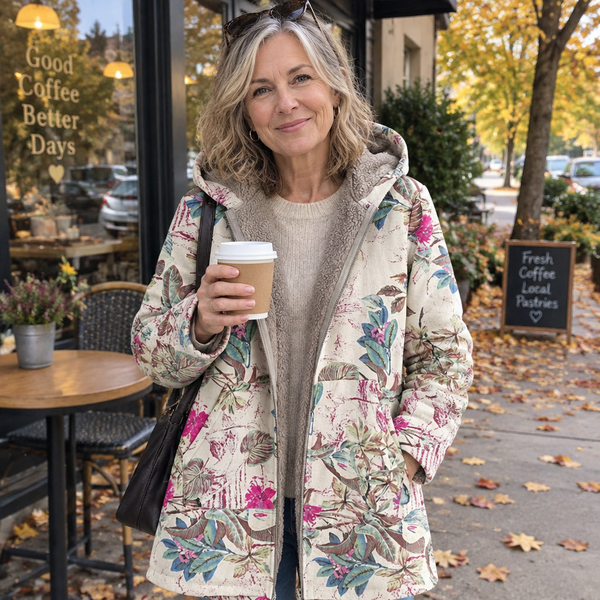 Melvaris | Floral Print Hooded Coat