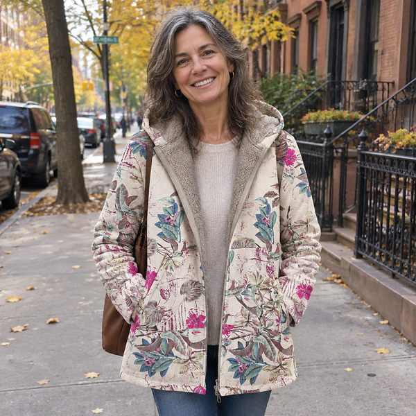 Melvaris | Floral Print Hooded Coat