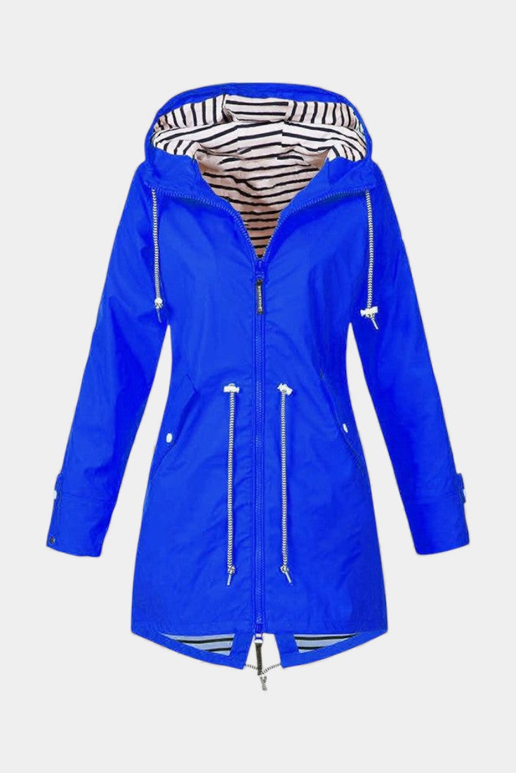 Aria Waterproof Jacket with Adjustable Hood – Blue