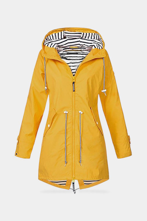 Aria | Hooded Rain Jacket – Yellow