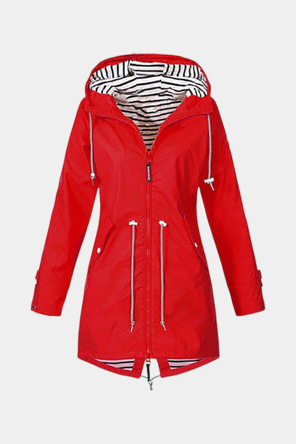 Aria | Hooded Rain Jacket – Red