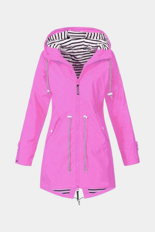 Aria | Hooded Rain Jacket – Pink
