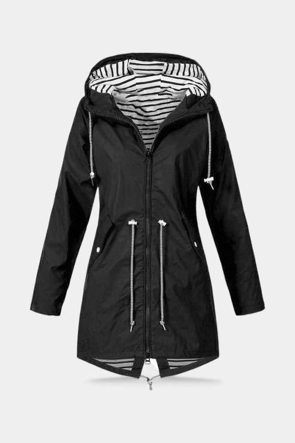 Aria | Hooded Rain Jacket – Black