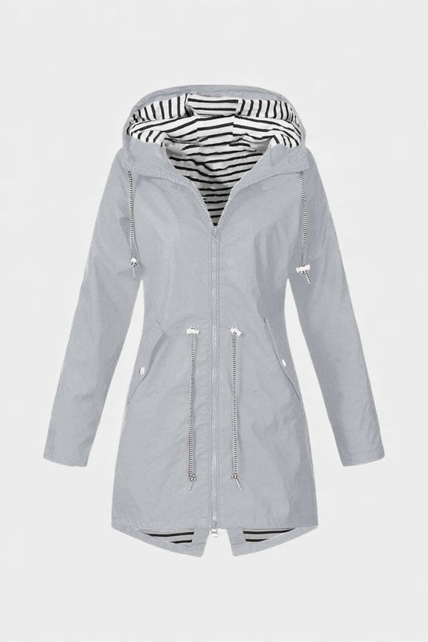 Aria | Hooded Rain Jacket – Gray