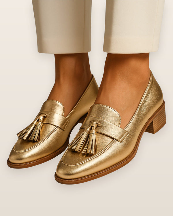Isolde | Golden Shine Loafers