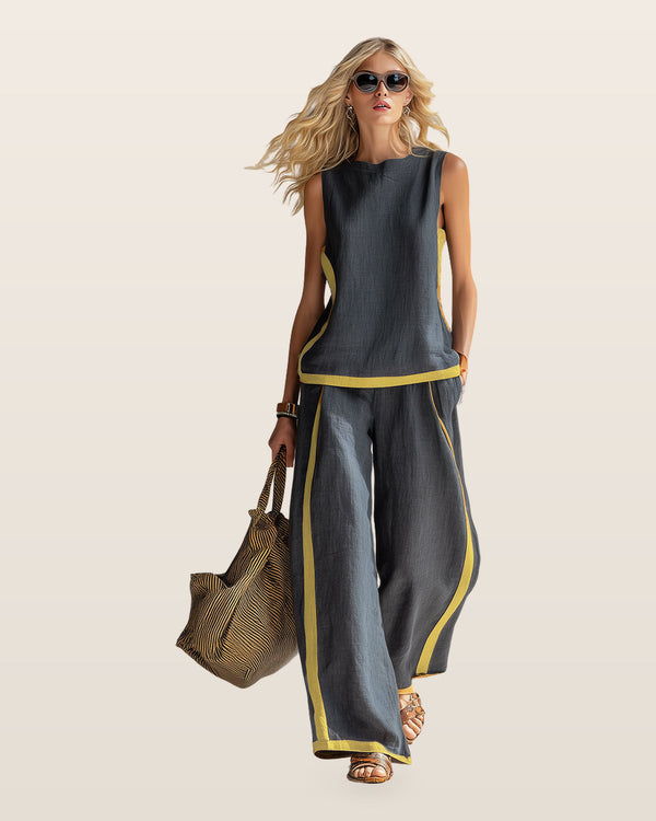 Leila | Elegant Two-Piece Set – Gray