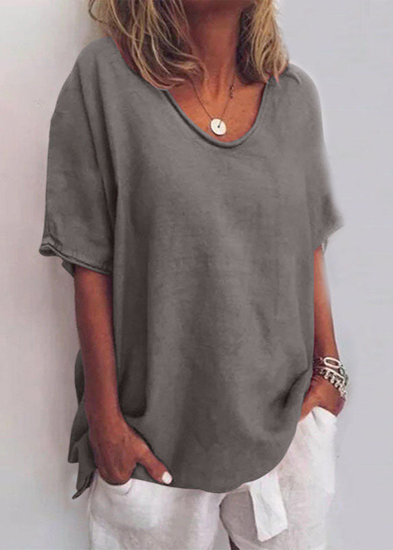 Colette | Comfortable Loose-Fit Blouse – Dark Gray
