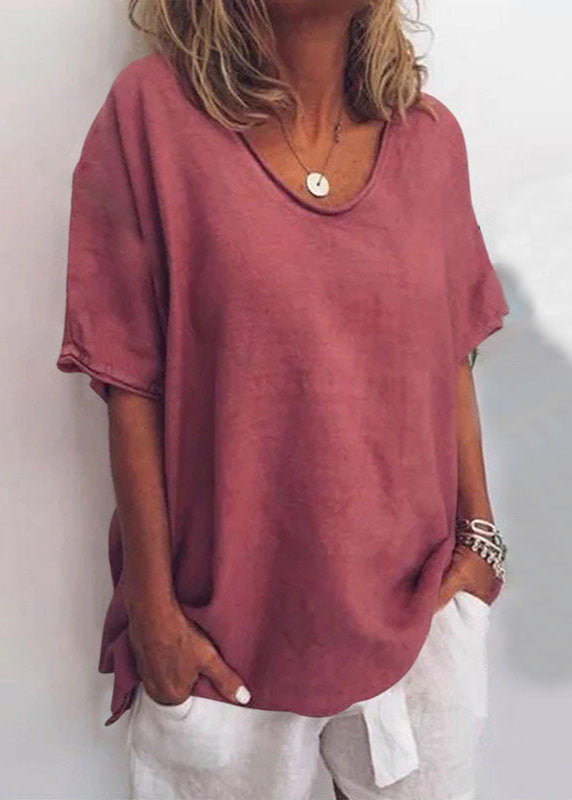 Colette | Comfortable Loose-Fit Blouse – Dark Pink
