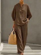 Camille | Linen Button-Up Two-Piece Set