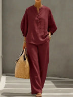 Camille | Linen Button-Up Two-Piece Set