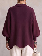 Isadora | Oversized Collared Cardigan With Large Metal Buttons