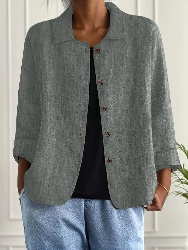 Amabilia | Soft Green Grey Blouse – Gray