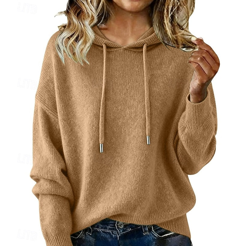 Adele | Relaxed Hooded Sweater – Khaki
