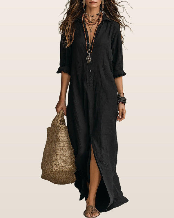 Soline | Oversized Button Maxi Dress