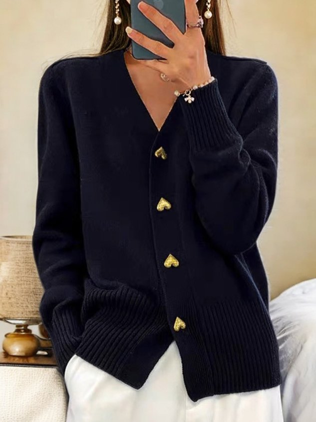 Amy | Elegance Knit Cardigan – Black
