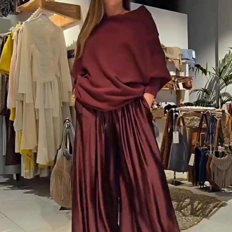 Aria | Off-Shoulder Two-Piece Set – Red