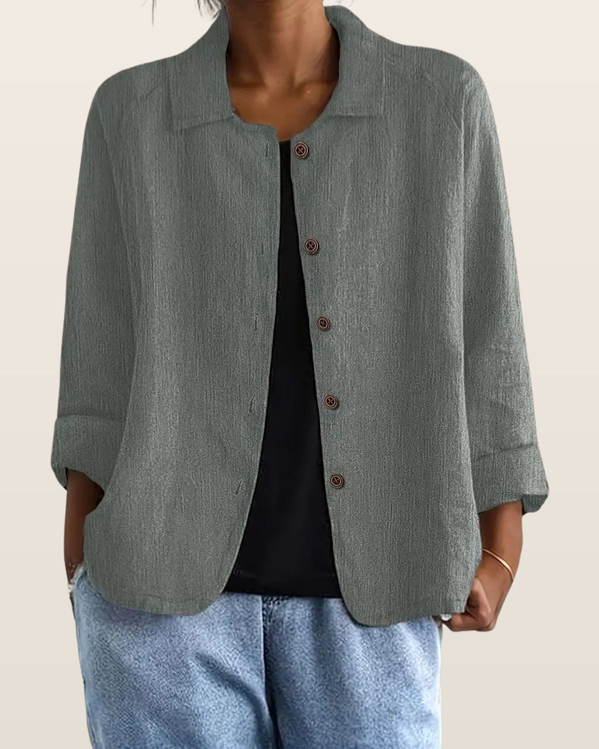 Amabilia | Soft Green Grey Blouse