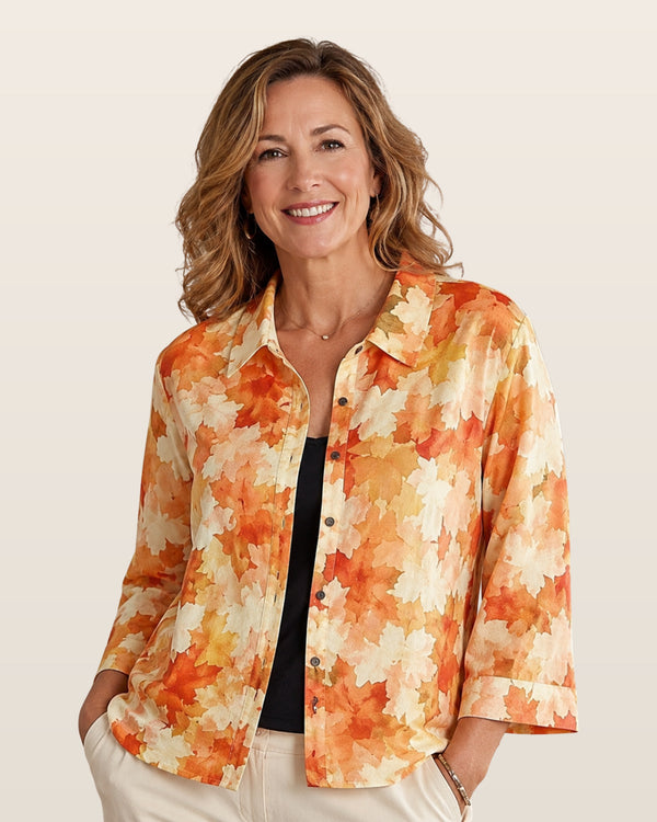 Laurentine | Watercolour Leaf Blouse