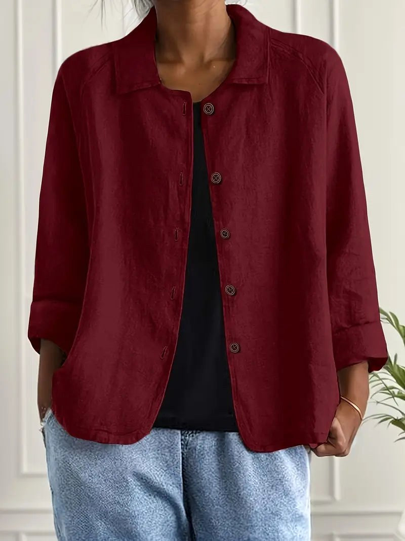Bathilda | Deep Wine Blouse – Red