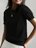 Amelia | Short-Sleeve Knit Sweater