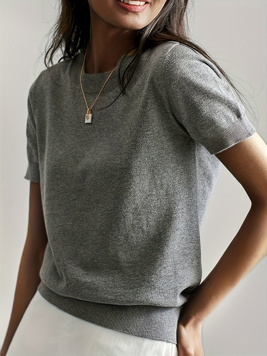 Amelia | Short-Sleeve Knit Sweater