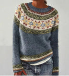 Aria | Women's Retro Striped Relaxed-Fit Knit Sweater